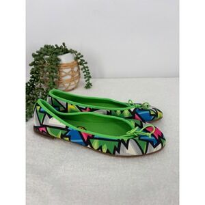 Loudmouth Ballet Flats Youth 4M Multicolor Bella Youth Geometric Fabric Bows